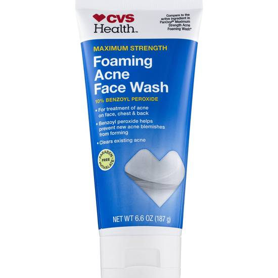 Order CVS Health Acne Foaming Face Wash Maximum Strength, 6.6 OZ food online from CVS store, INGLEWOOD on bringmethat.com