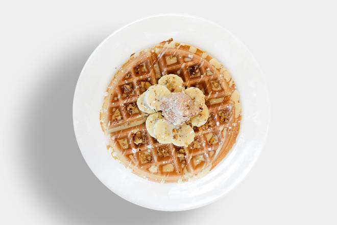 Order Banana Crunch Waffle Breakfast food online from Sunny Street Cafe store, Columbus on bringmethat.com