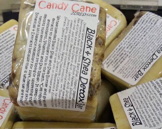 Order Zuresh Candy Cane Black & Shea Detox Bar food online from Temple Beauty Supply store, South Gate on bringmethat.com