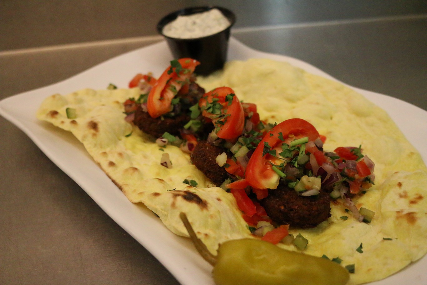 Order Open Falafel Sandwich food online from Chello Grill store, Albuquerque on bringmethat.com