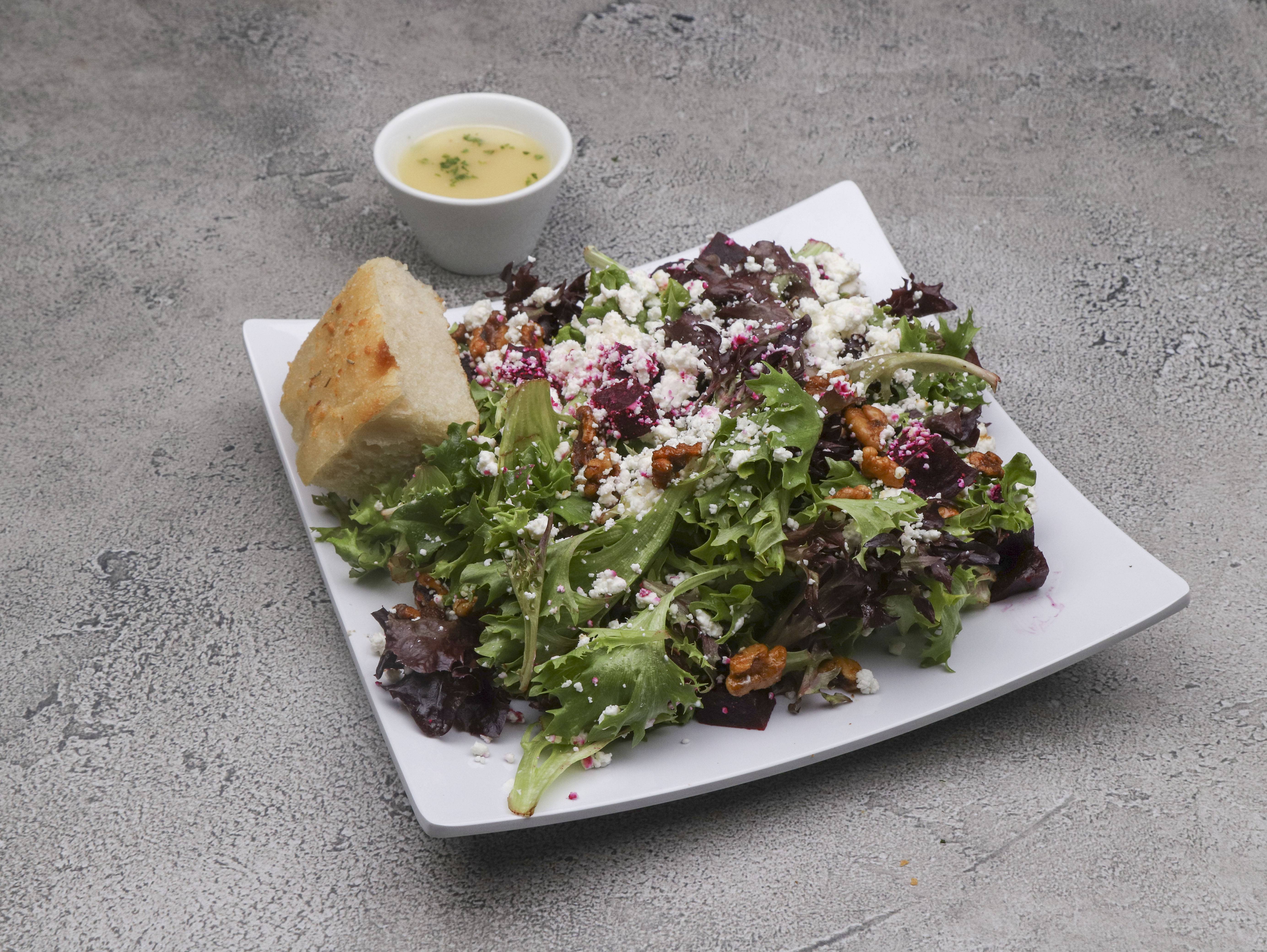 Order The Roasted Beet and Goat Cheese Salad Tray food online from LaScala's Pronto, Mount Laurel, NJ store, Mount Laurel on bringmethat.com