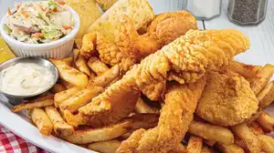 Order Fried Catfish Plate food online from The Lost Cajun store, Humble on bringmethat.com
