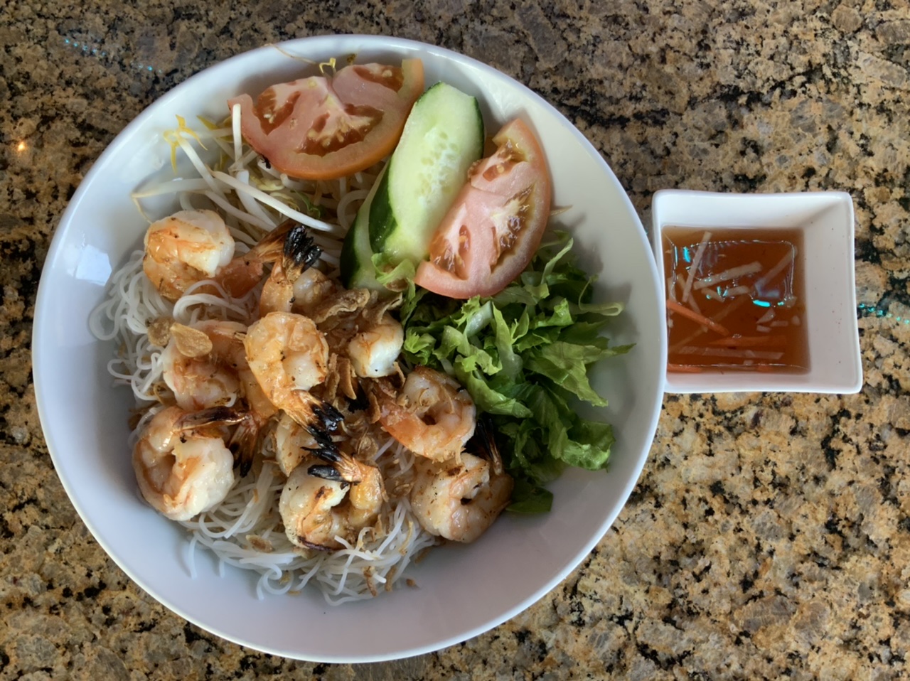 Order Shrimp Vietnamese Rice Noodle Bowl food online from Moongate Asian Grill store, Denver on bringmethat.com