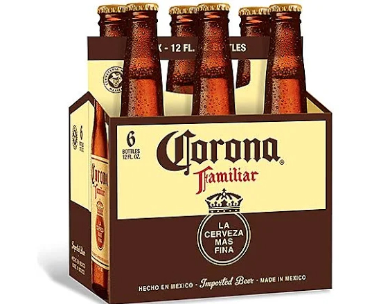 Order Corona Familiar 6 Pack - 12 oz. Bottle Beer food online from Plaza Diamond Liquor store, Diamond Bar on bringmethat.com