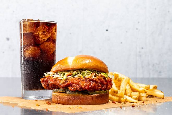 Order Nashville Hot Chicken Sandwich Meal food online from Slim Chickens store, Searcy on bringmethat.com