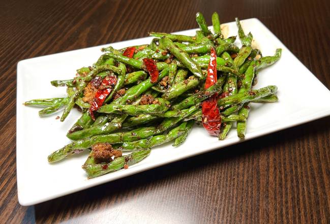 Order Spicy Green Beans with Ground Pork food online from Tasty China House store, Manhattan on bringmethat.com