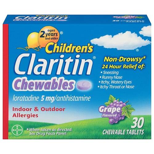 Order Claritin Children's 24 Hour Allergy Relief Chewable Tablets Grape - 30.0 ea food online from Walgreens store, Monroe on bringmethat.com