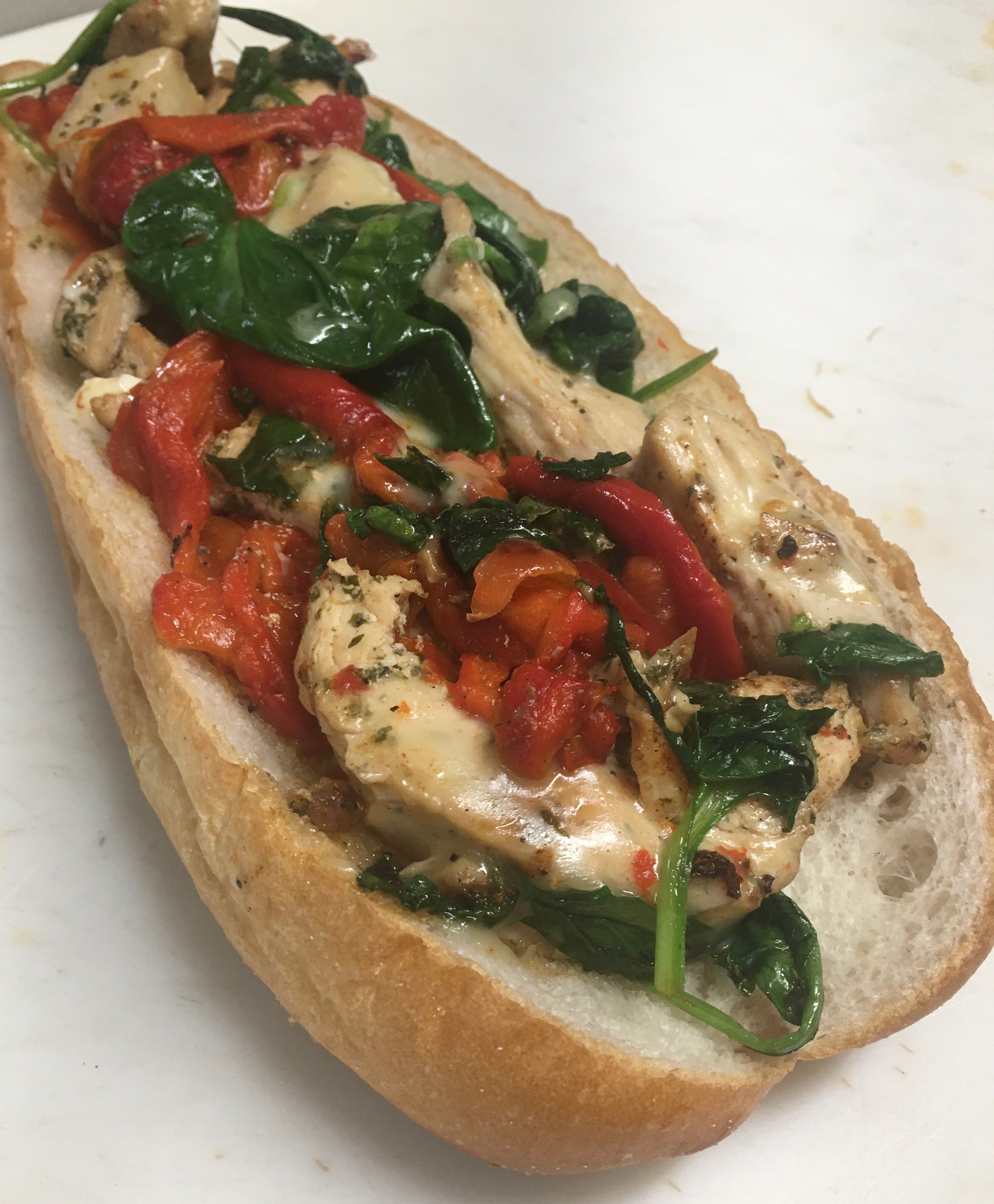 Order Chicken Roasted Pepper Hoagie - Hoagie food online from Amici Vicinato store, Lafayette Hill on bringmethat.com