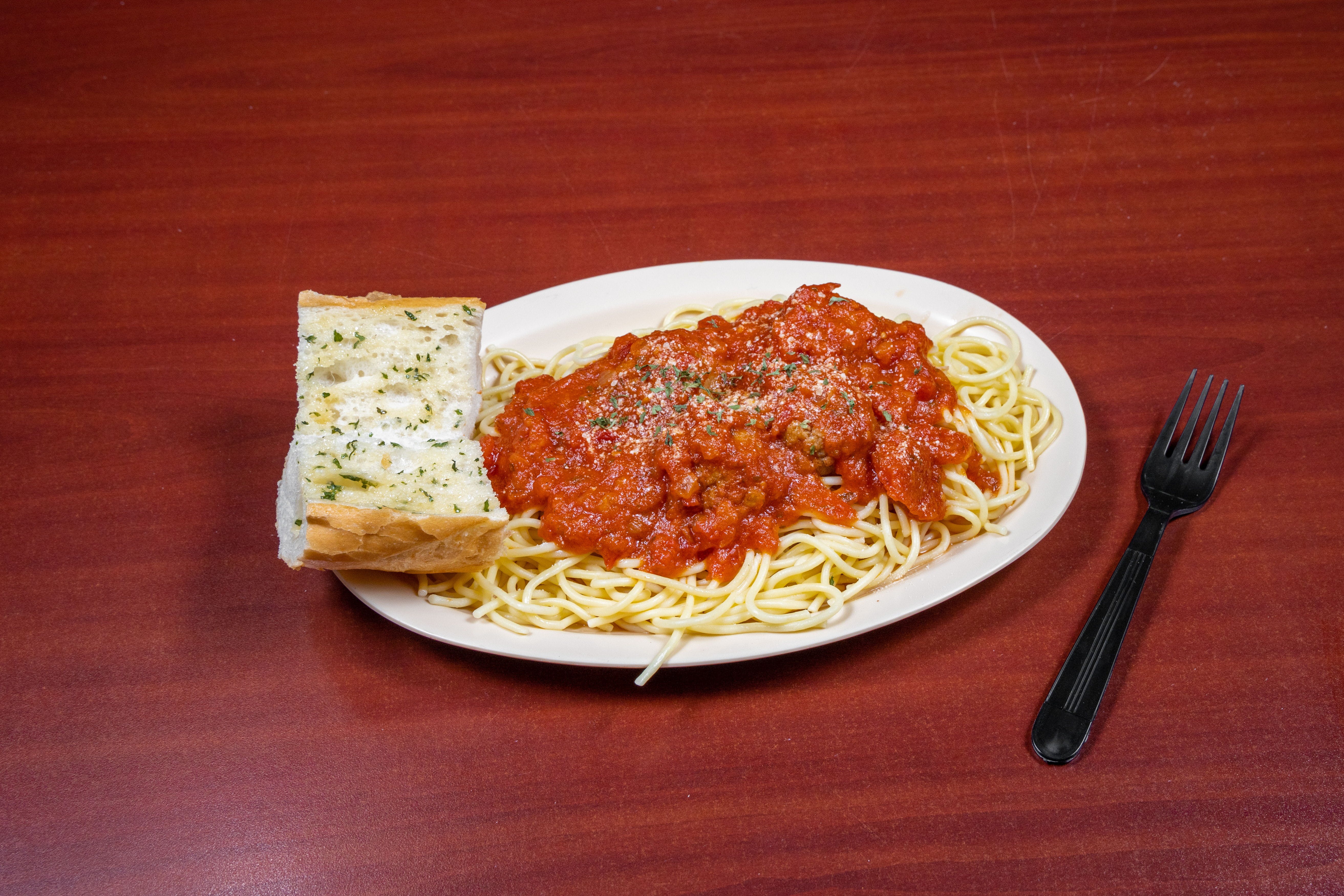 Order Spaghetti with Meatballs - Entree food online from Brothers Pizza Express store, Magnolia on bringmethat.com