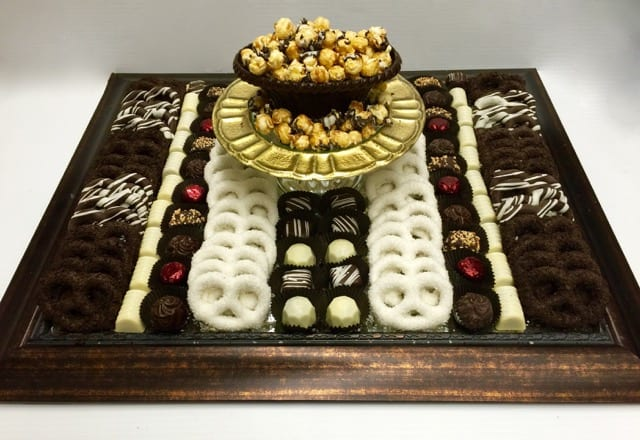 Order Grand 2 Tier Chocolate Basket Centerpiece food online from Twisted Gourmet Chocolates store, Passaic on bringmethat.com