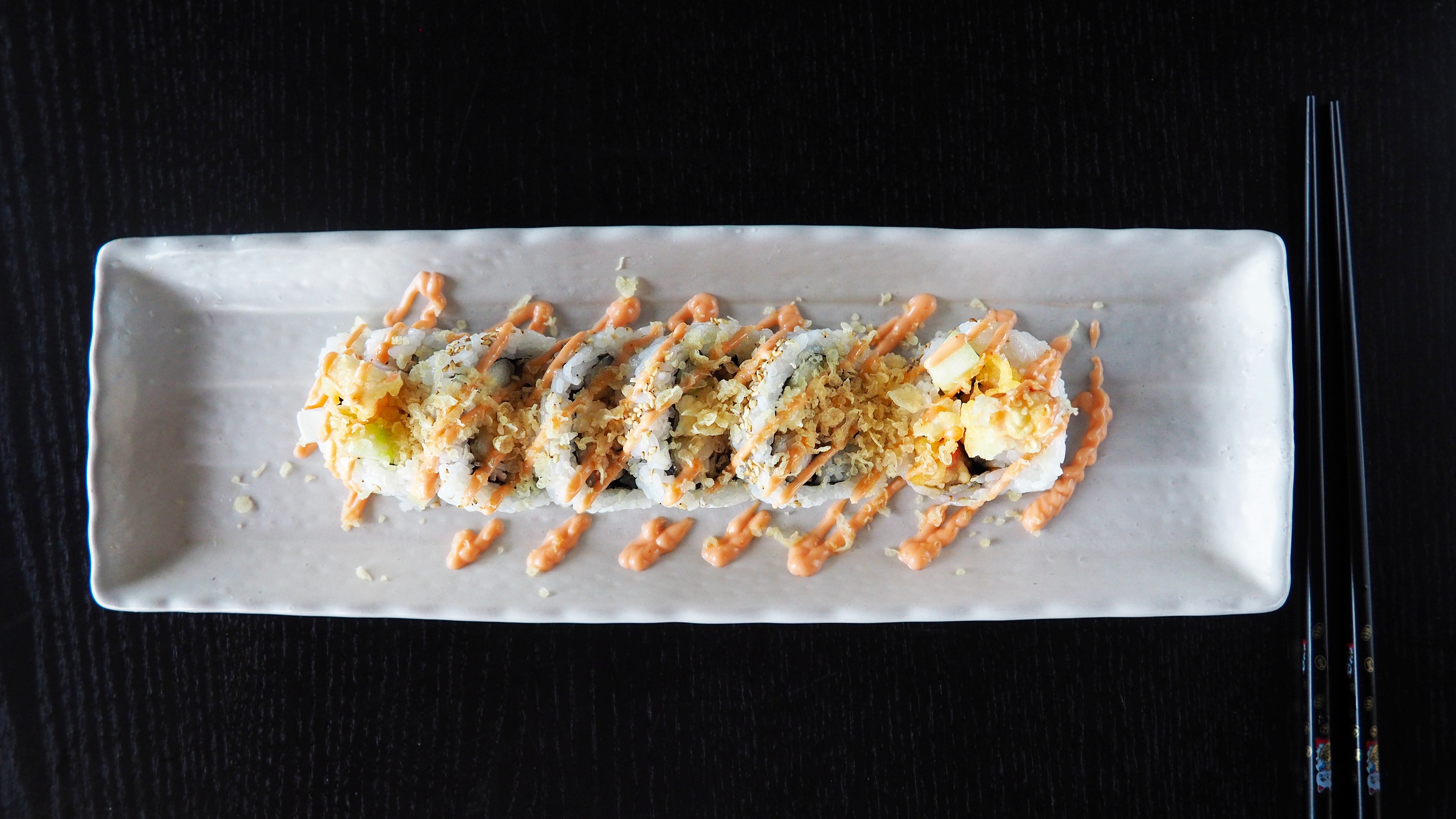 Order Crab Tempura Roll food online from Sushi Track store, Beaverton on bringmethat.com