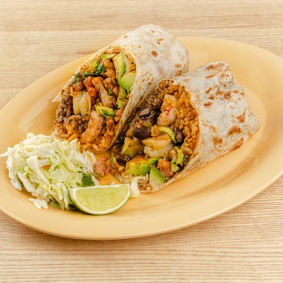 Order Garlic Shrimp Burrito food online from The Little Chihuahua store, San Francisco on bringmethat.com
