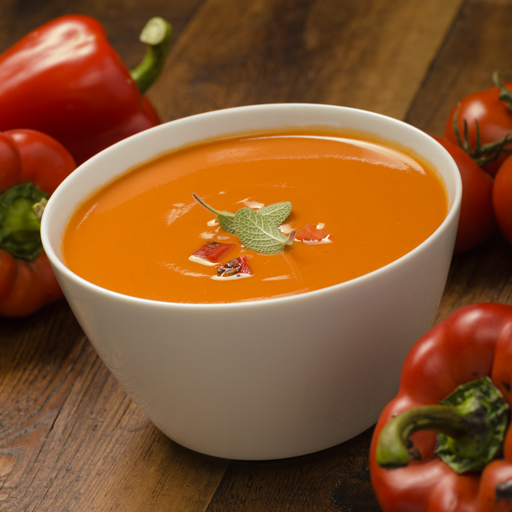 Order Organic Roasted Pepper Tomato Soup food online from Fire Naan store, Pleasanton on bringmethat.com