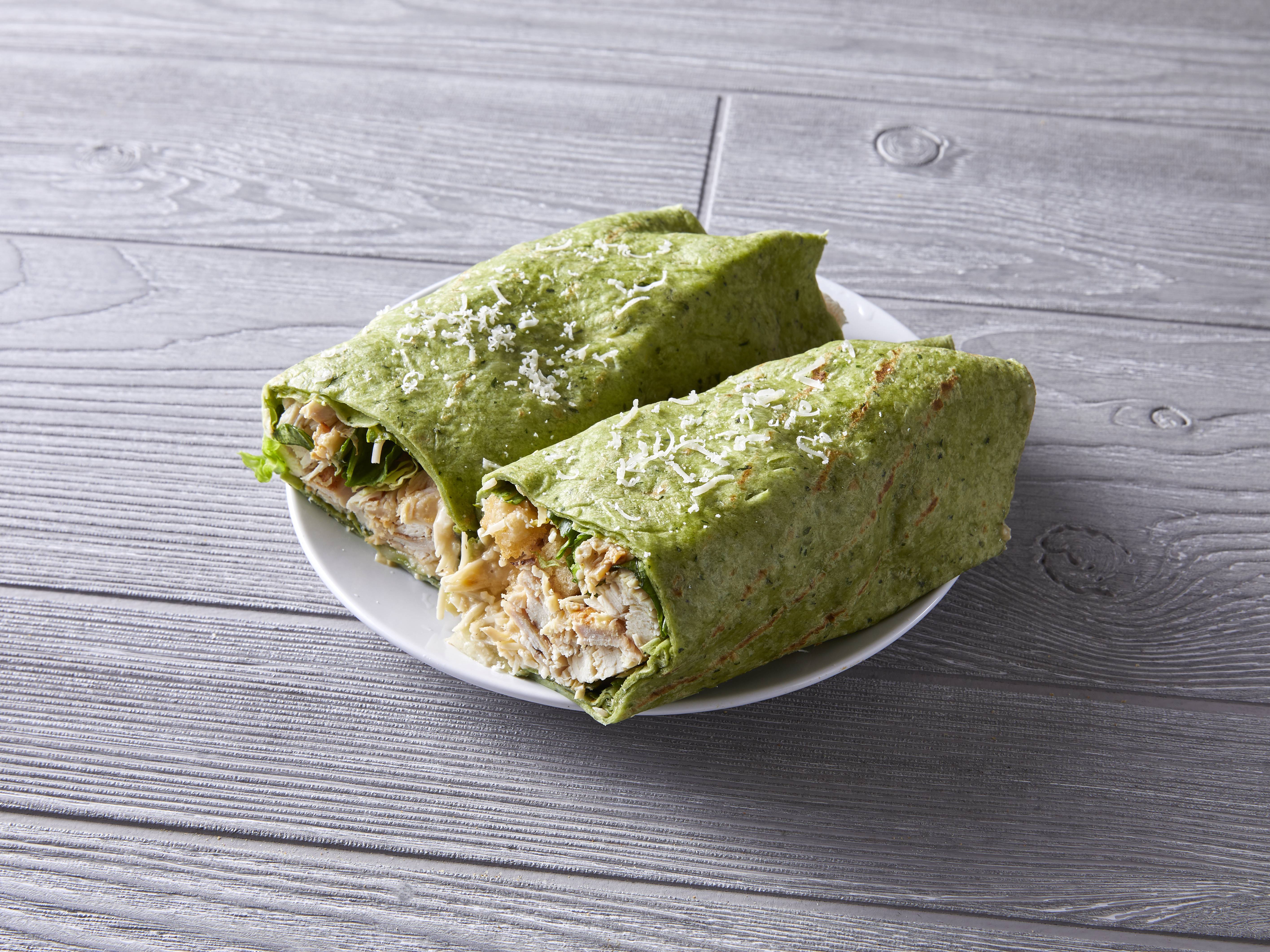 Order 15. Chicken Caesar Wrap food online from Chicken Works & Salad Company store, Chicago on bringmethat.com