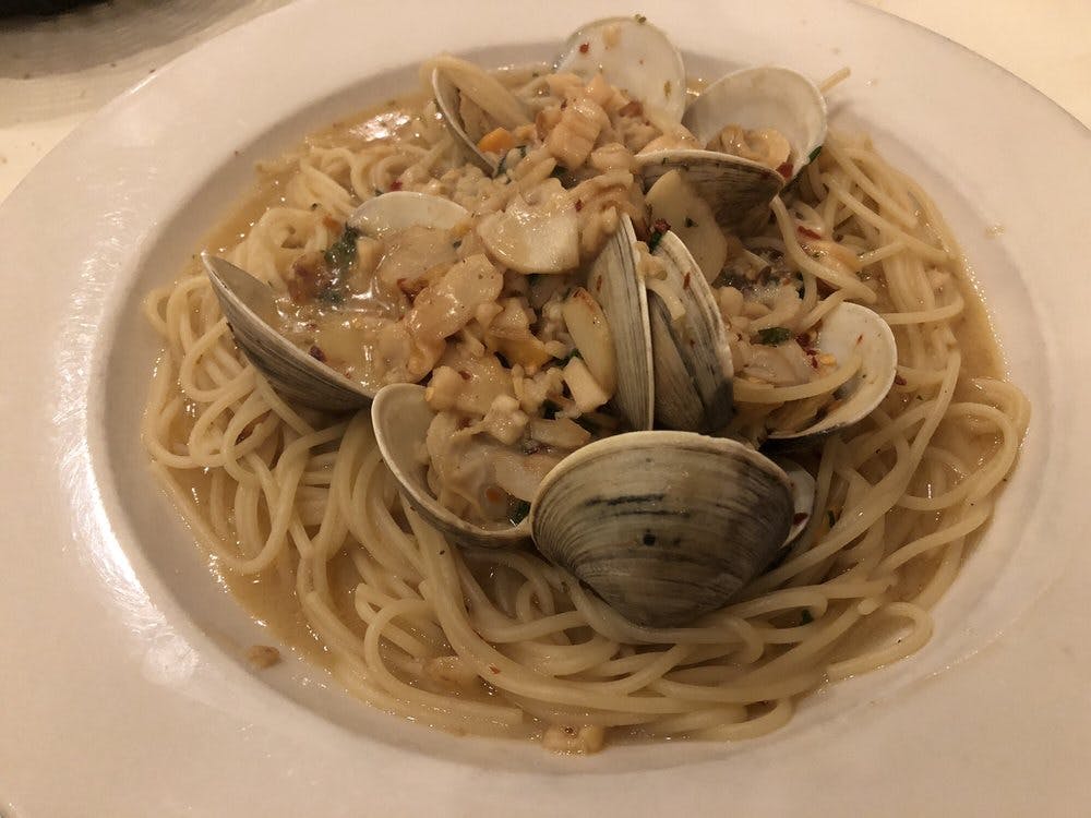 Order Clams Vongole - Pasta food online from Valentino's store, Fresh Meadows on bringmethat.com