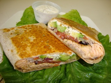 Order The Salmon Wrap food online from Yummy Gyro store, Willston Park on bringmethat.com