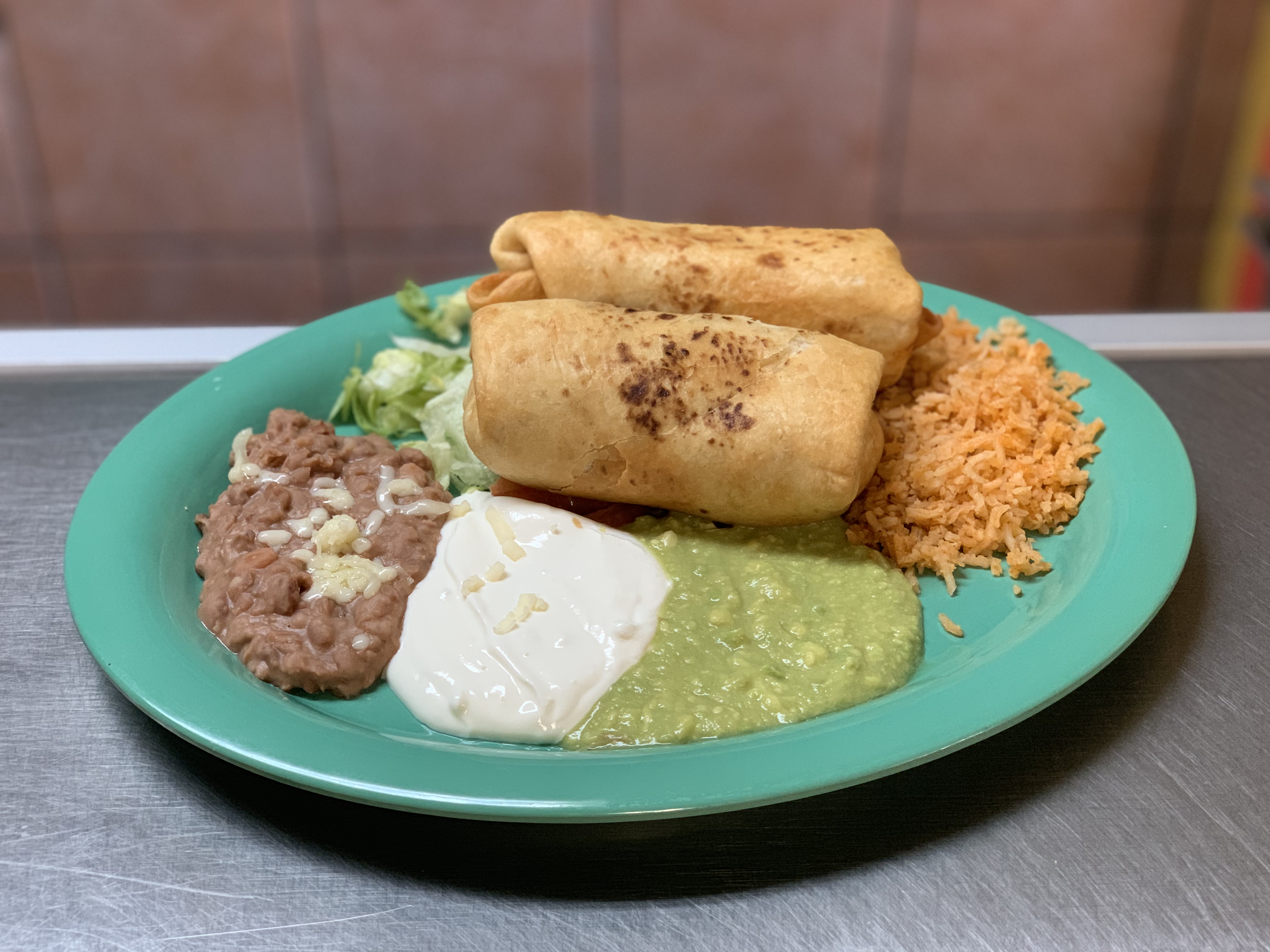 Order Chimichangas food online from Cuauhtemoc Cafe store, El Paso on bringmethat.com
