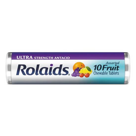 Order Rolaids Ultra Strength Tablets Fruit 10 Count food online from Deerings Market store, Traverse City on bringmethat.com