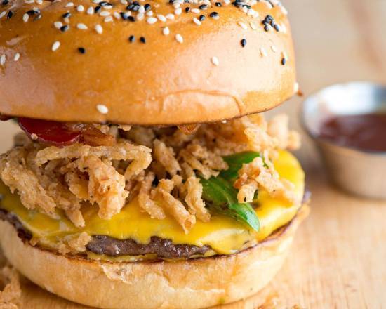 Order Texas Burger food online from Chelsea Deli & Cafe store, New York on bringmethat.com