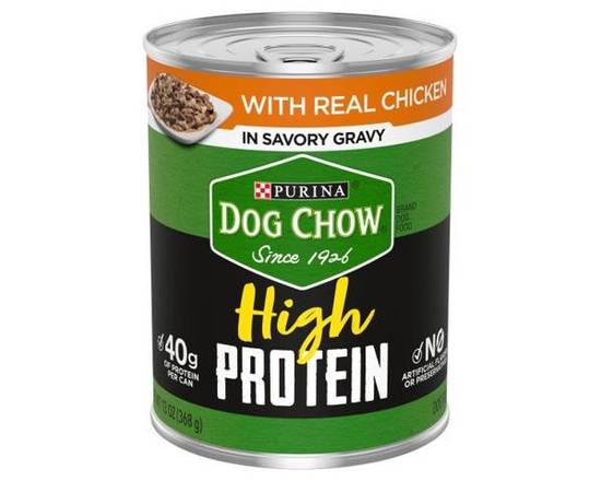 Order Purina Dog Chow High Protein With Real Chicken In Savory Gravy 13oz food online from Rocket store, Palm Springs on bringmethat.com