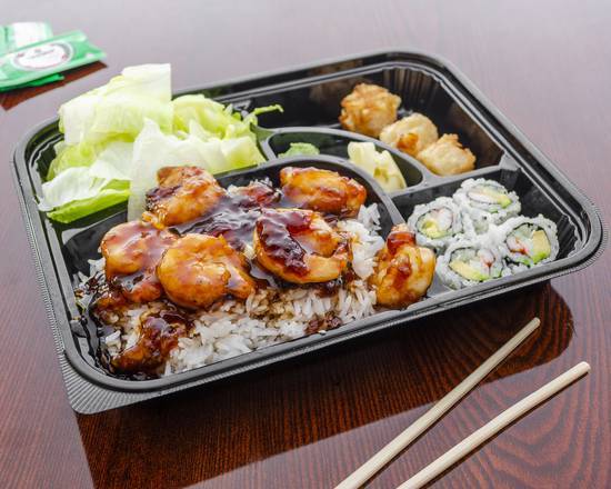Order Shrimp Teriyaki Bento Box C food online from Cozyroom Chinese Restaurant store, North Brunswick on bringmethat.com