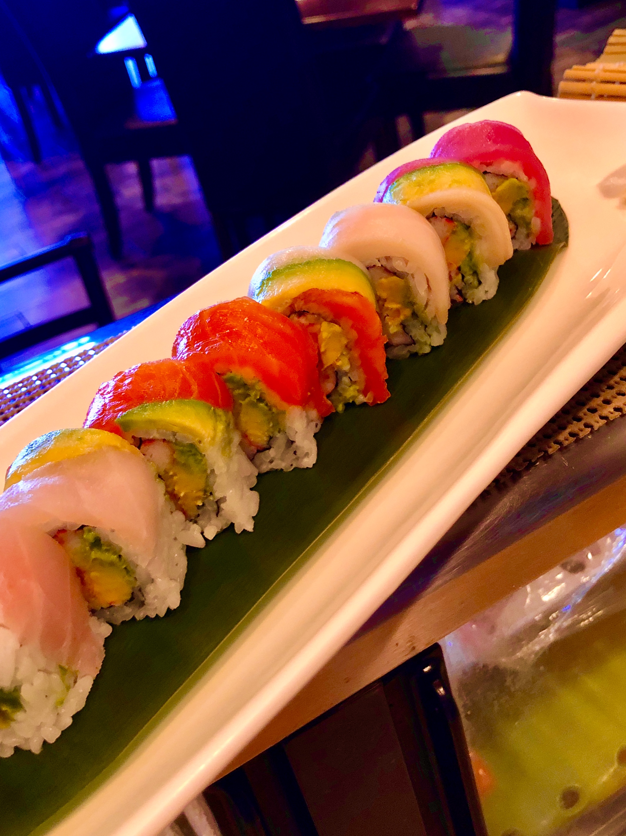 Order B1. Rainbow Roll food online from Hibachi Express & Sushi store, Oklahoma City on bringmethat.com