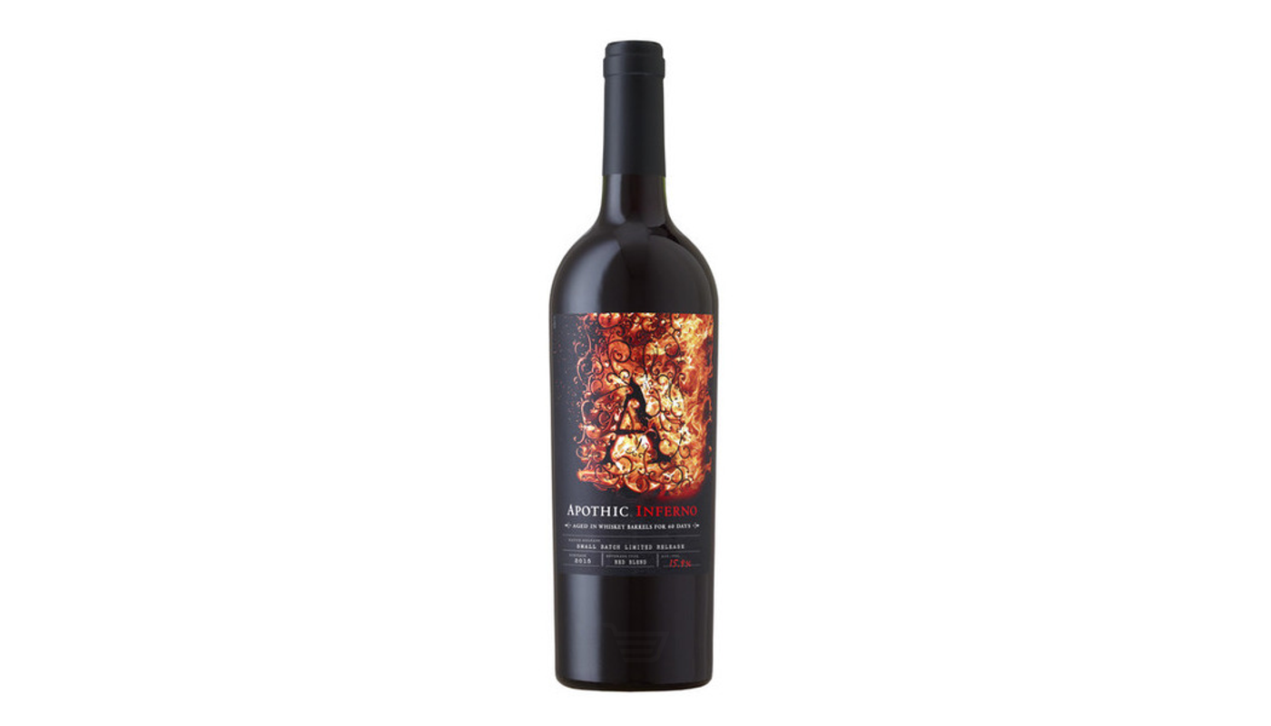 Order Apothic Inferno Small Batch Limited Release - Aged in Whiskey Barrels for 60 Days Red Wine Blend 750mL food online from House Of Cigar & Liquor store, Redondo Beach on bringmethat.com