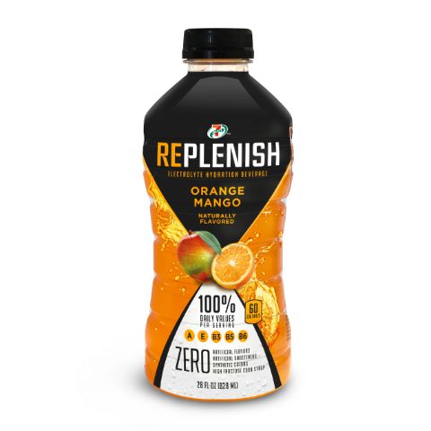 Order 7- Select Replenish Zero Orange Mango 28z food online from 7-Eleven store, Houston on bringmethat.com