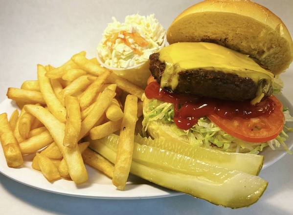 Order Cheese Burger Deluxe food online from Mike’s gourmet deli & bagels store, Levittown on bringmethat.com
