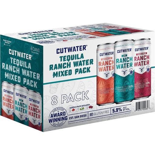 Order Cutwater Ranch Water Variety Pack (8PKC 12 OZ) 140349 food online from Bevmo! store, BURLINGAME on bringmethat.com
