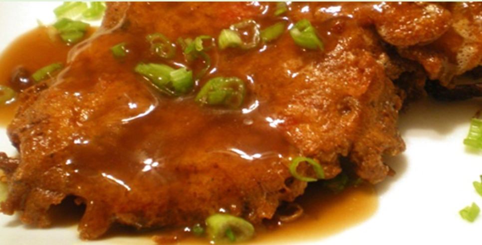 Order 45. Roast Pork Egg Foo Young food online from China Sea store, Clinton on bringmethat.com