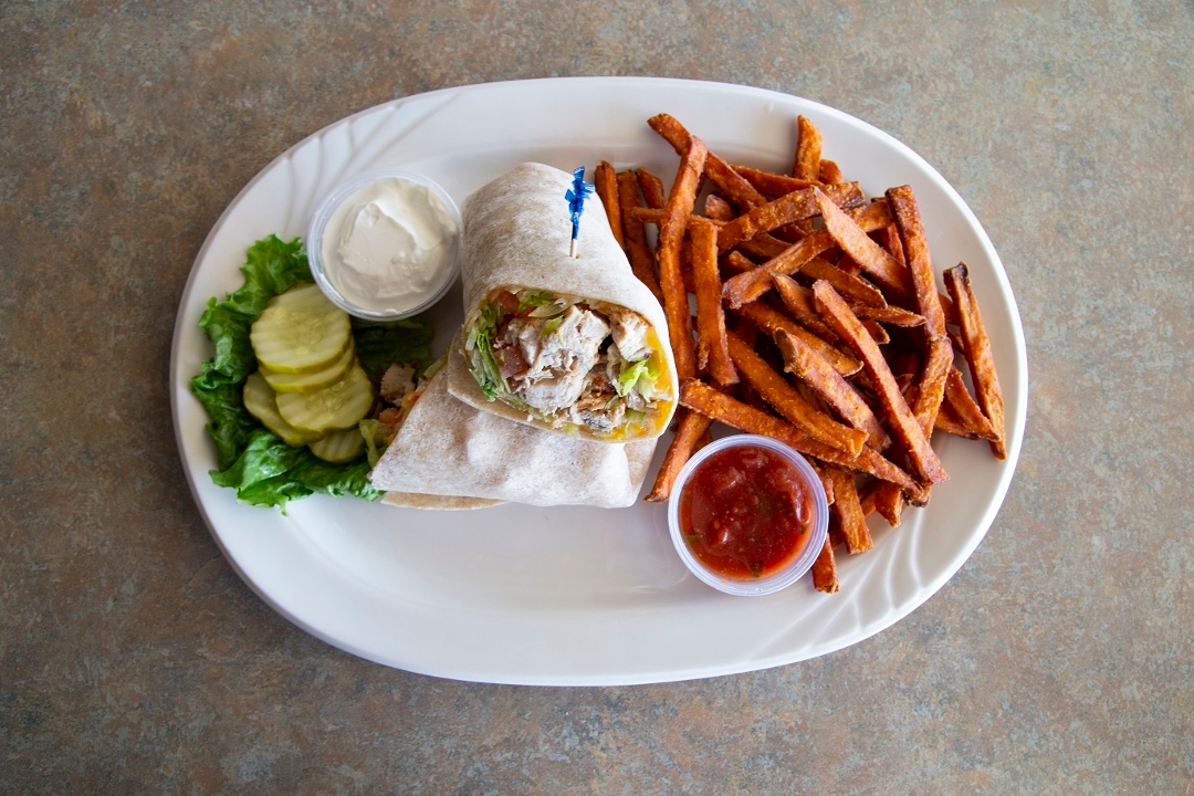 Order Grilled Chicken Wrap food online from Pegah's Family Restaurant store, Lenexa on bringmethat.com