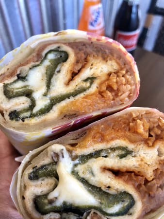 Order Chile Relleno Burrito food online from Albertos Mexican Food store, Riverside on bringmethat.com