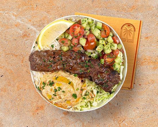 Order Beef Kebab Rice Bowl food online from Mediterranea Rice Bowls store, Fullerton on bringmethat.com