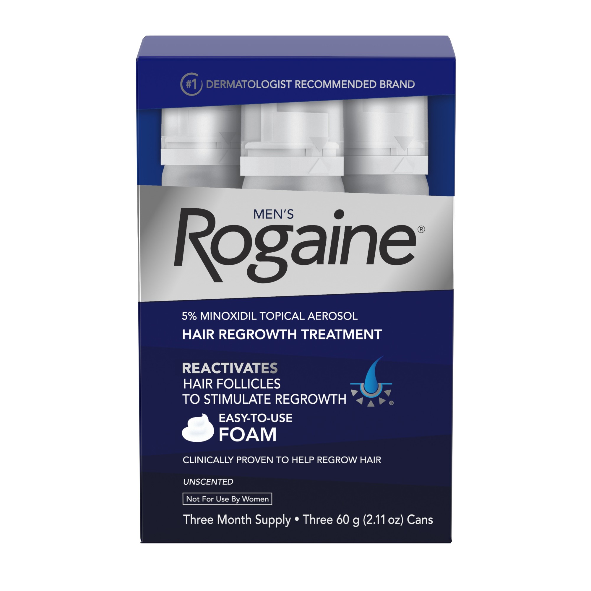 Order Men's Rogaine 5% Minoxidil Foam for Hair Regrowth - 2.11 oz food online from Rite Aid store, MILLER PLACE on bringmethat.com