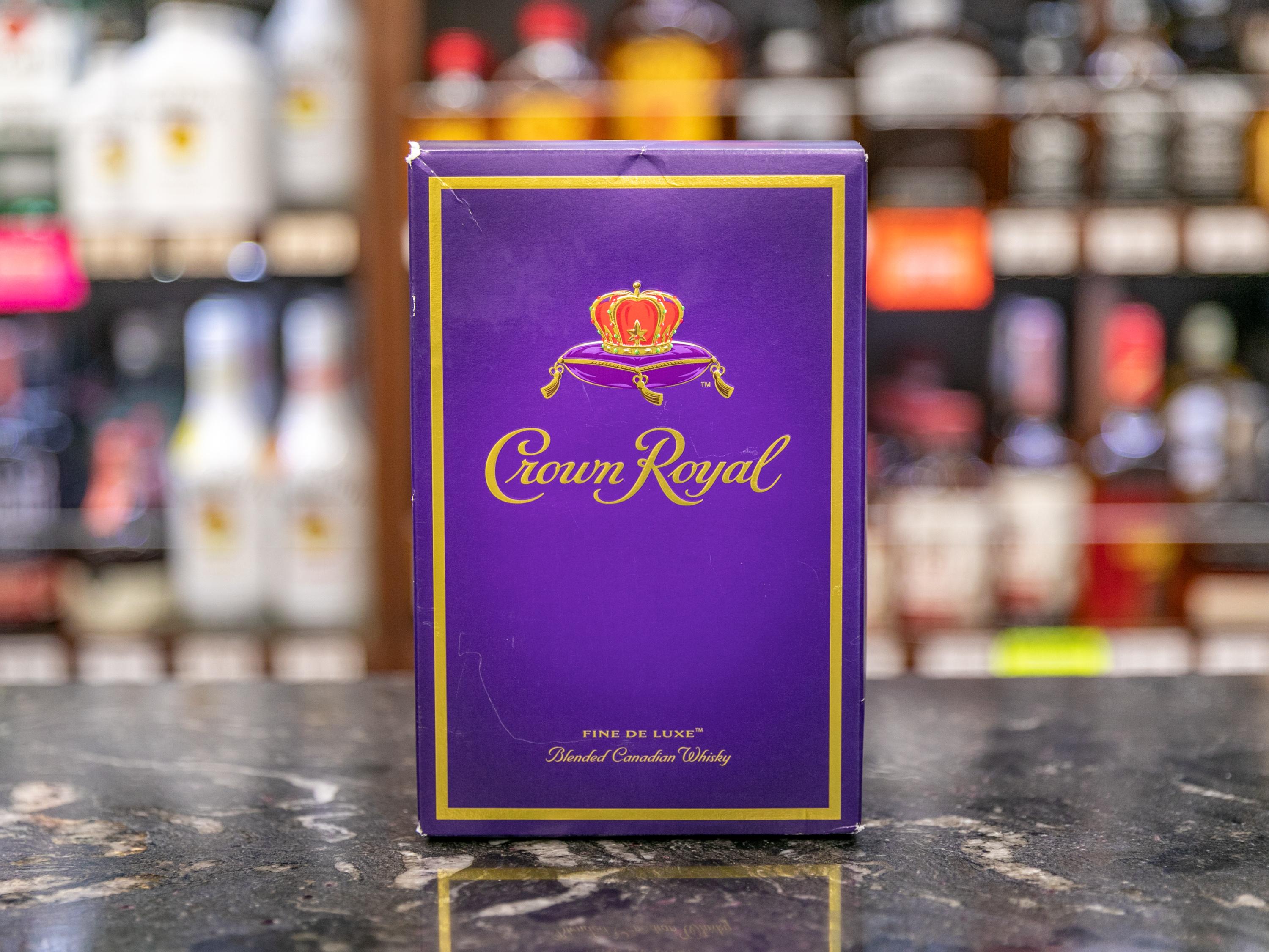 Order Crown Royal Canadian Whisky Bottle 750 ml. food online from Hilltop Liquor store, San Diego on bringmethat.com