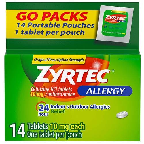 Order Zyrtec 24 Hour Allergy Relief Tablets, Cetirizine - 14.0 ea food online from Walgreens store, Augusta on bringmethat.com