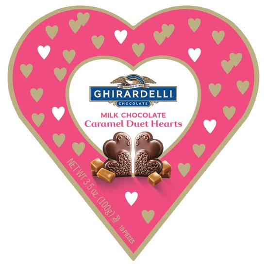 Order Ghirardelli Milk Chocolate Caramel Duet Hearts Gift Box - 3.5oz. food online from CVS store, PENNSBURG on bringmethat.com