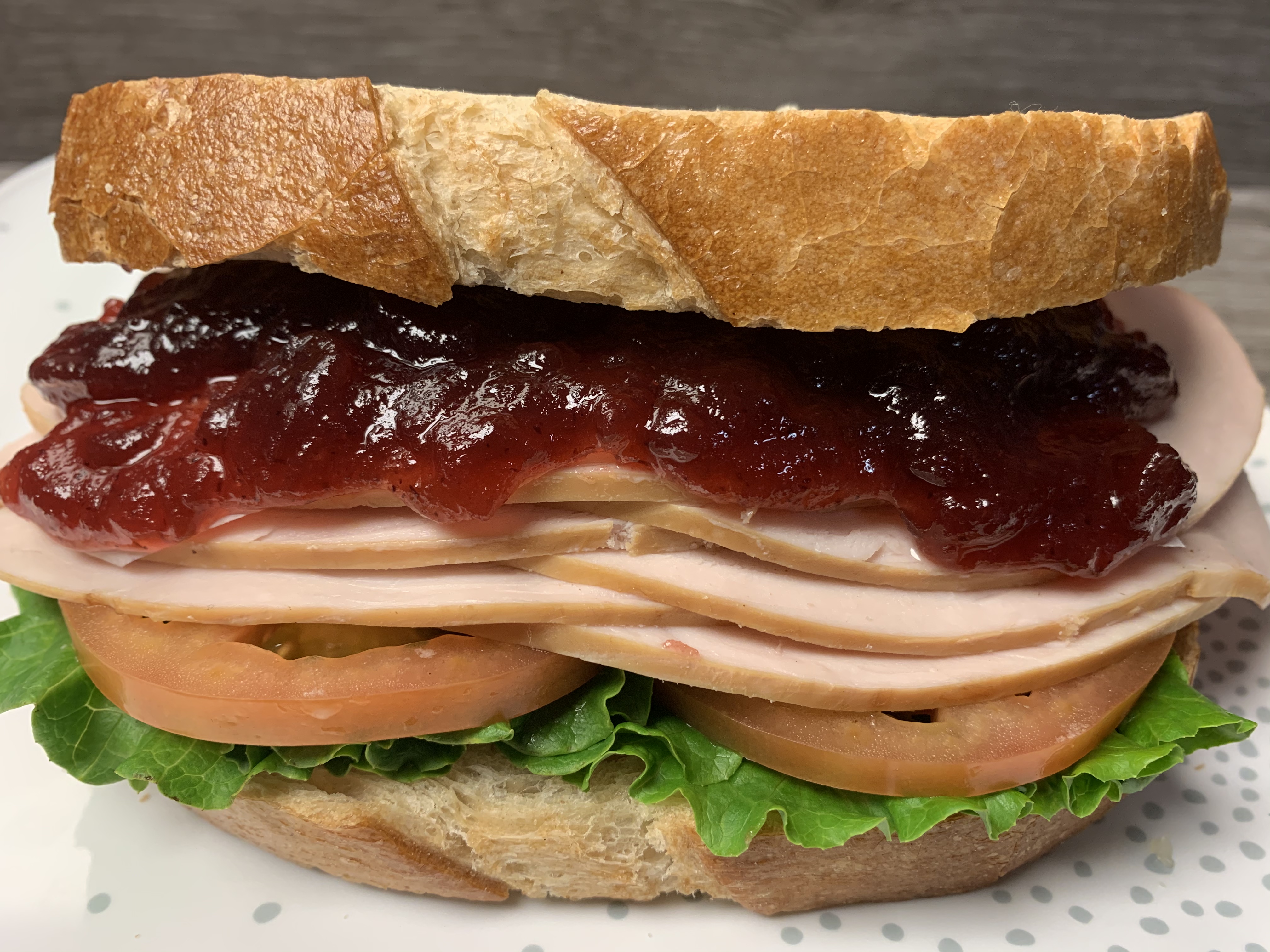 Order Turkey Cranberry Sandwich food online from Fountain Cafe store, Oakland on bringmethat.com