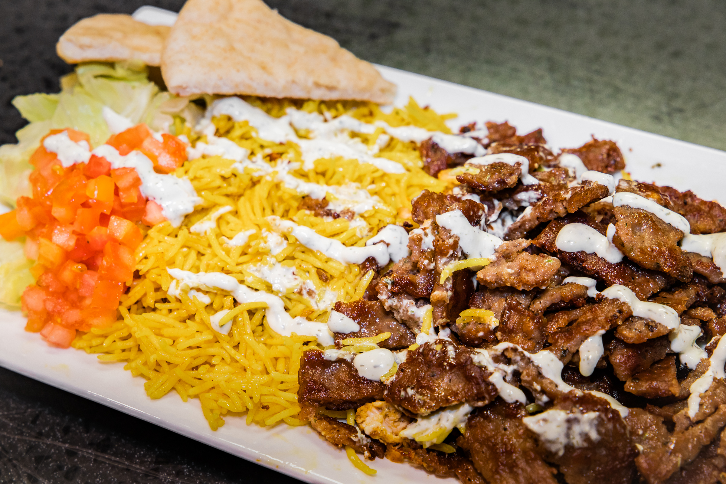 Order Beef Gyro Platter food online from Zac's Burger store, Princeton Junction on bringmethat.com