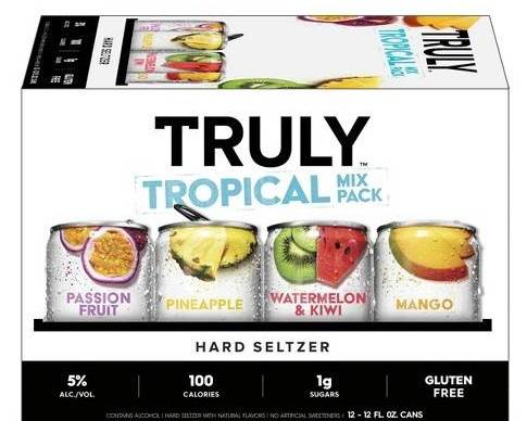 Order Truly Hard Seltzer Tropical Mix Pack - 12pk/12 fl oz Slim Cans(5%ABV) food online from Windy City Liquor Market store, El Cajon on bringmethat.com