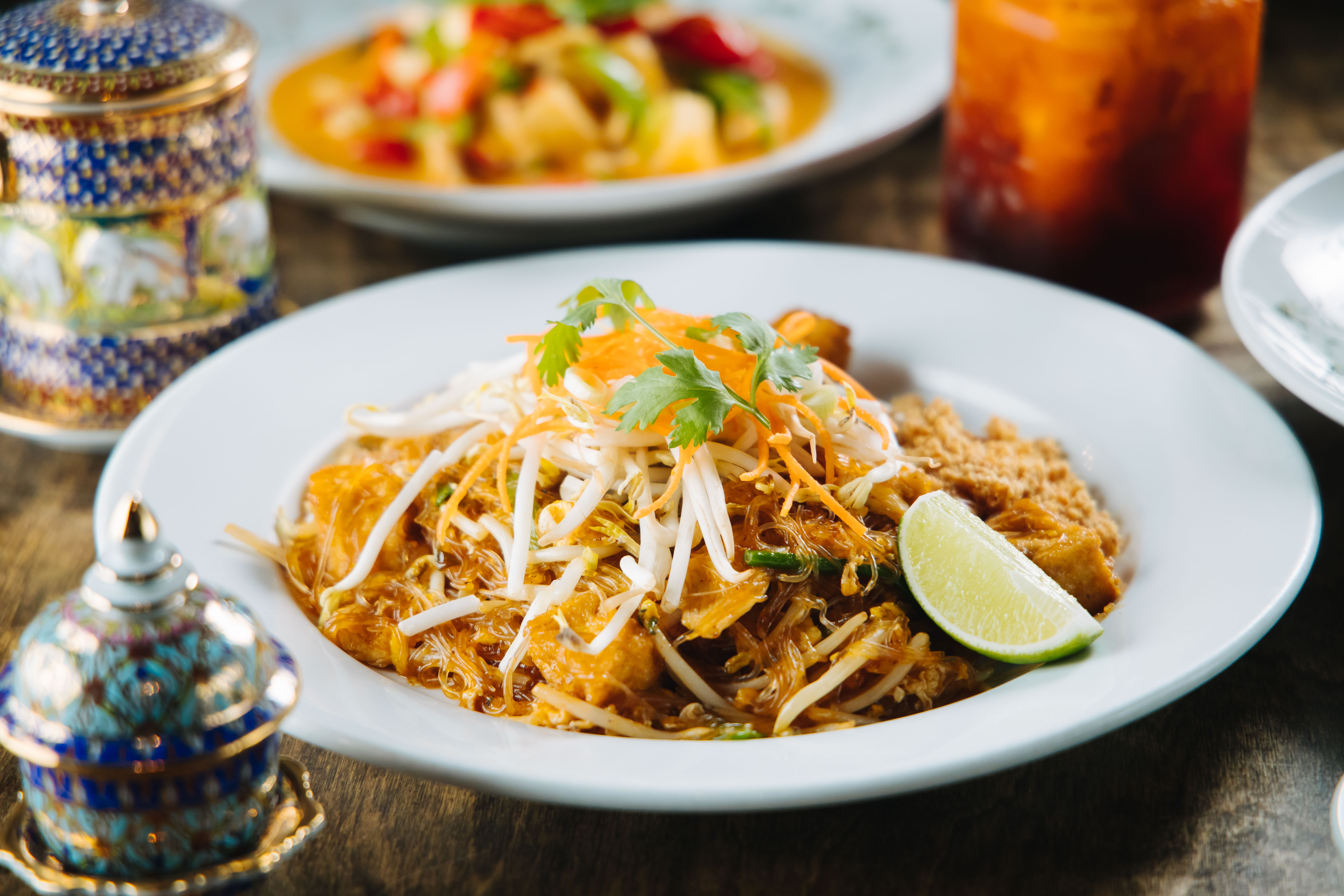 Order Glass Noodle Pad Thai Noodles food online from Si Lom store, Dallas on bringmethat.com