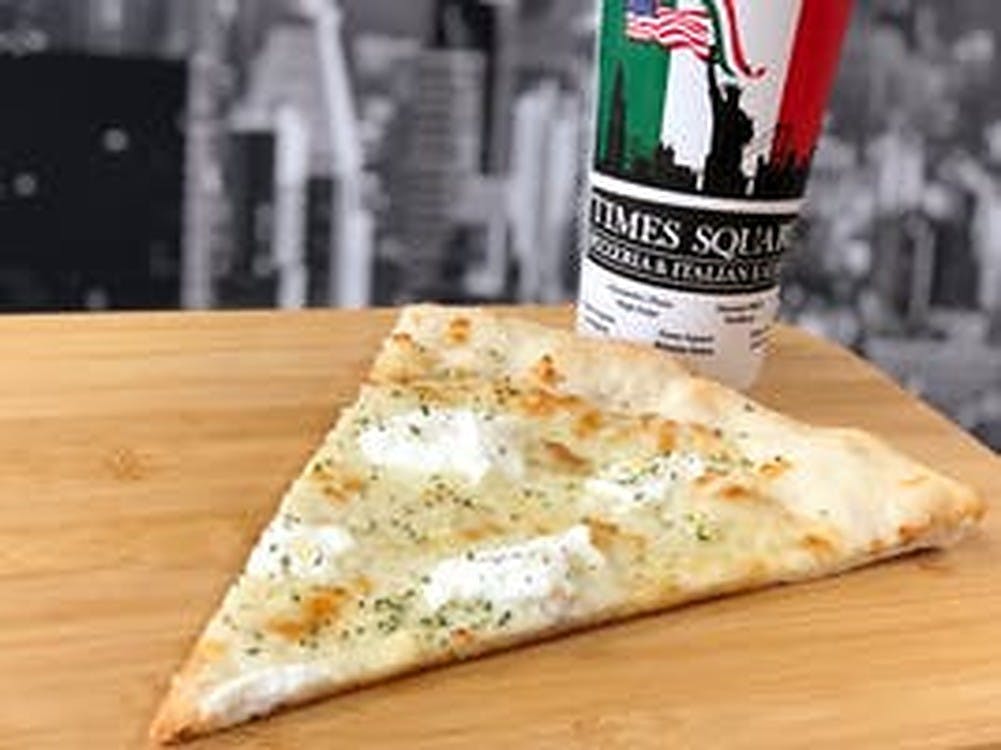 Order White Pizza - Medium 14'' food online from Times Square Pizza store, Asheboro on bringmethat.com