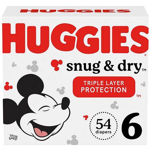Order Huggies Snug & Dry Baby Diapers Size 6 - 54.0 ea food online from Walgreens store, Cincinnati on bringmethat.com
