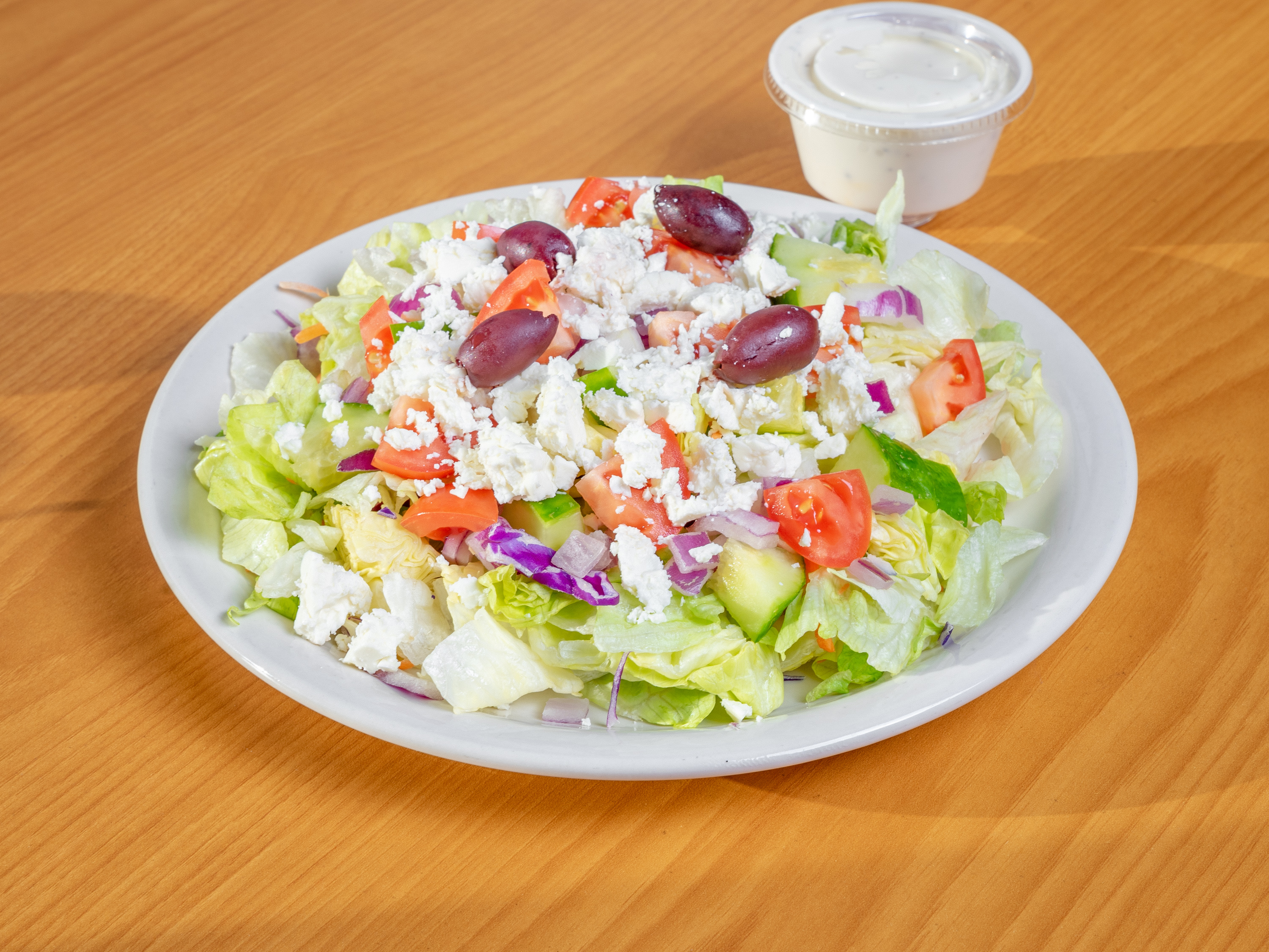 Order Greek Salad food online from Papa Nicks Pizza store, Cleveland on bringmethat.com