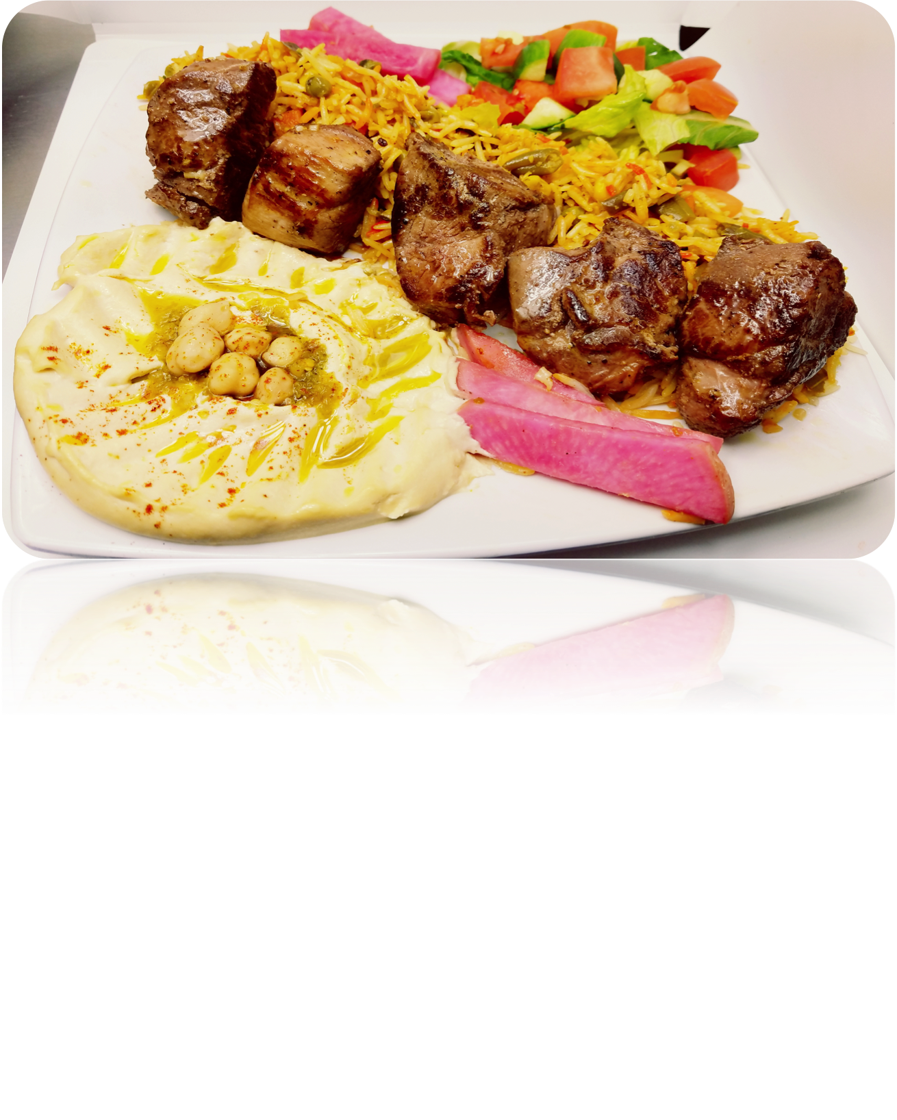 Order Lamb Kabab Plate food online from La Zeez Pita Grill store, Torrance on bringmethat.com