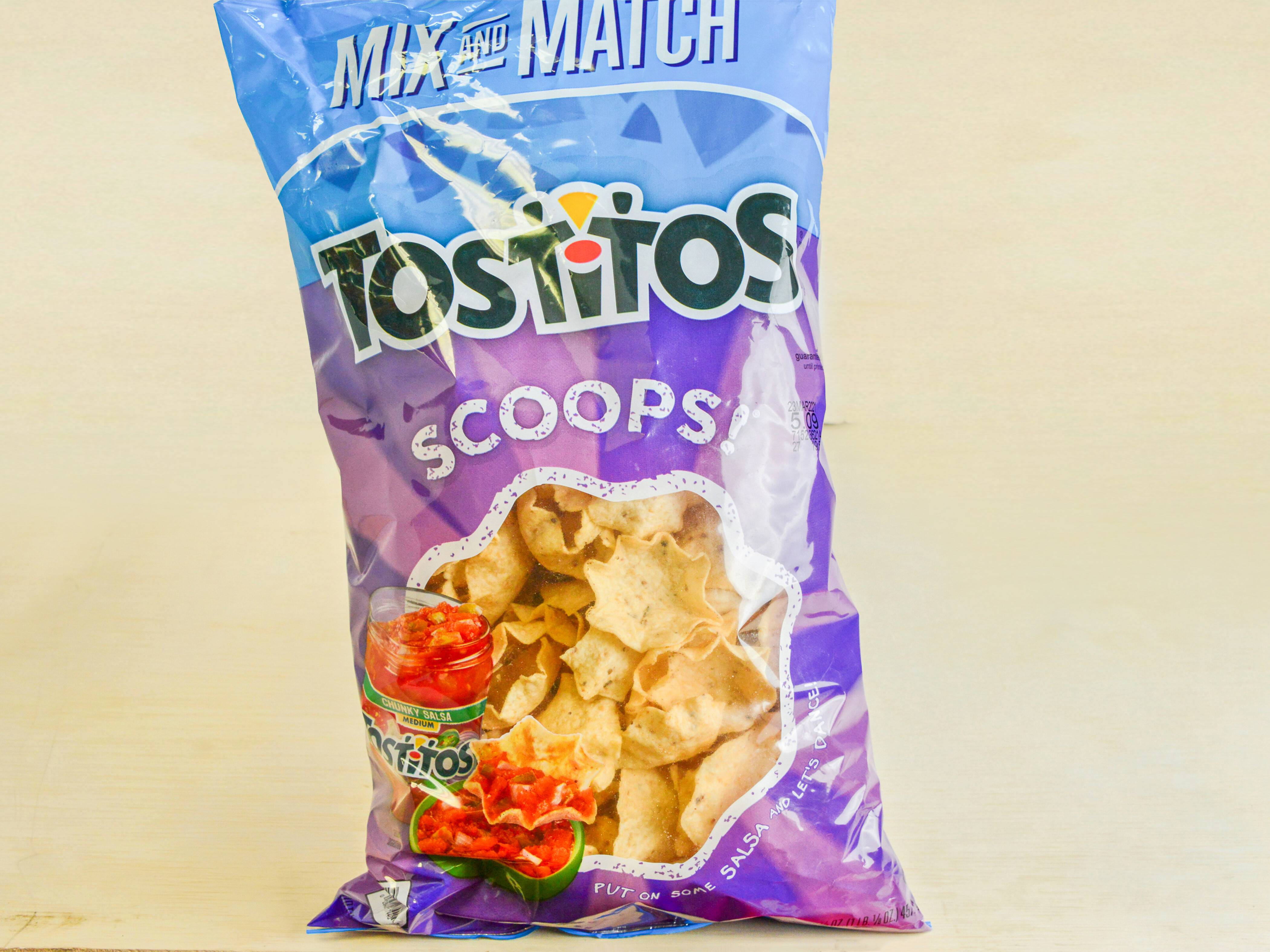 Order 14.5 oz. Bag of Tostitos Scoops Tortilla Chips  food online from Beer Bait And Moor store, Sandusky on bringmethat.com