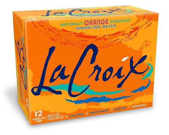 Order La Croix Orange Sparkling Water Pack Of 12 food online from Deerings Market store, Traverse City on bringmethat.com