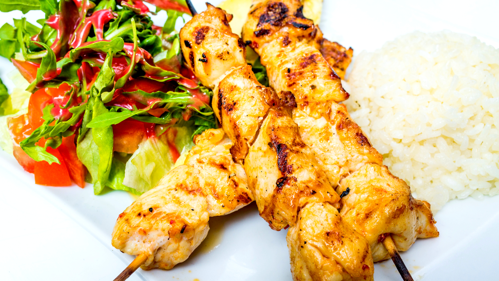 Order Halal Chicken Shish Kabob Plate food online from Halal Donor Spot store, Cupertino on bringmethat.com