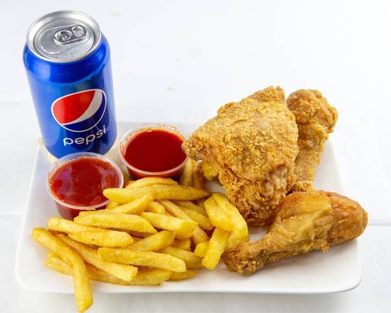 Order Legs & Thighs (3 pcs) with Fries food online from Jj Fish & Chicken store, Bellwood on bringmethat.com